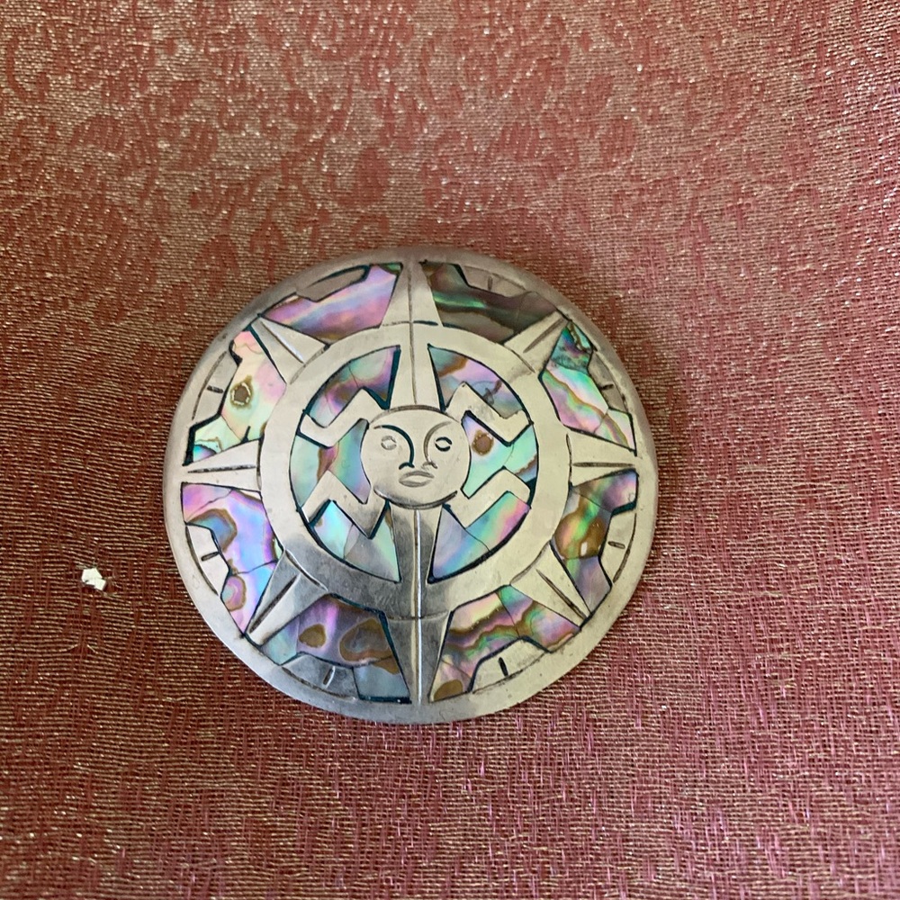 Vintage Mexican sterling silver and abalone piece